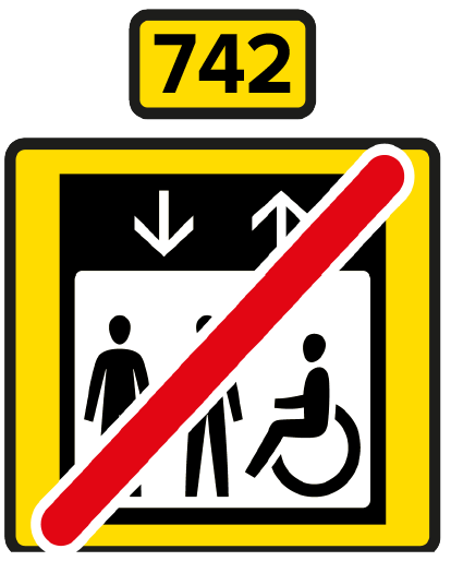 Ascenseur 742 hors d'utilisation