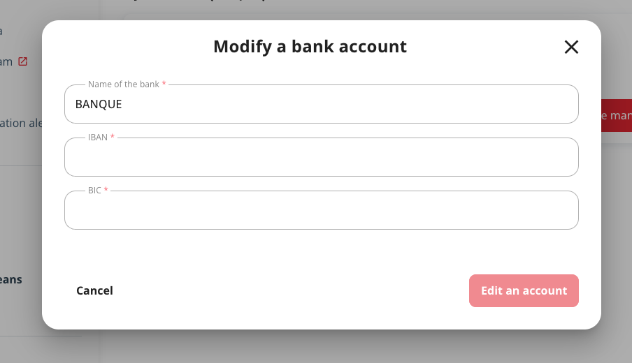 Modify an account