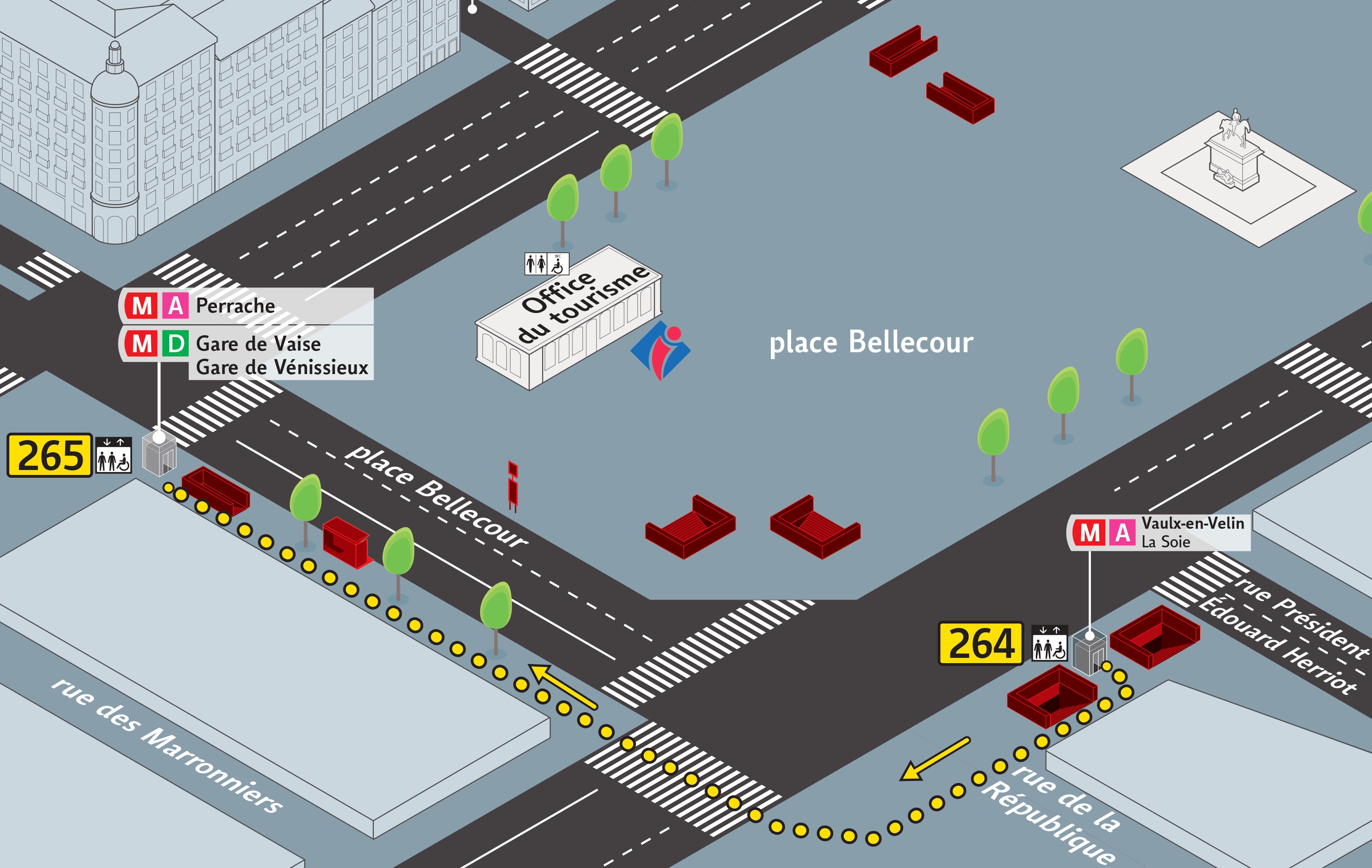 Map to reach metro D