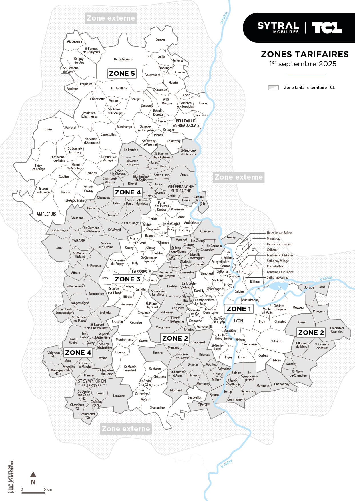 Maps of 6 zones