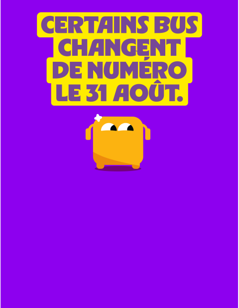 Certains bus changent de numéro le 31 août